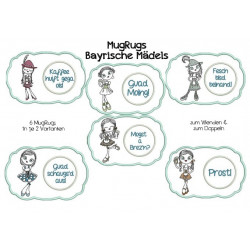 ITH Mug Rugs - Bayrische Mädels